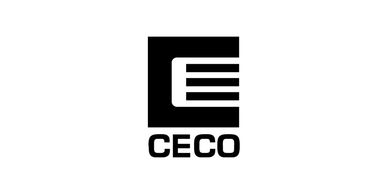 Black and white CECO logo with stylized letters.