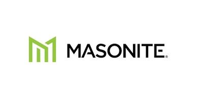 Masonite logo with green stylized M and black text.