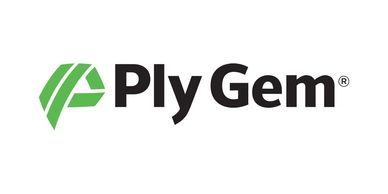 Ply Gem logo with green icon and black text.