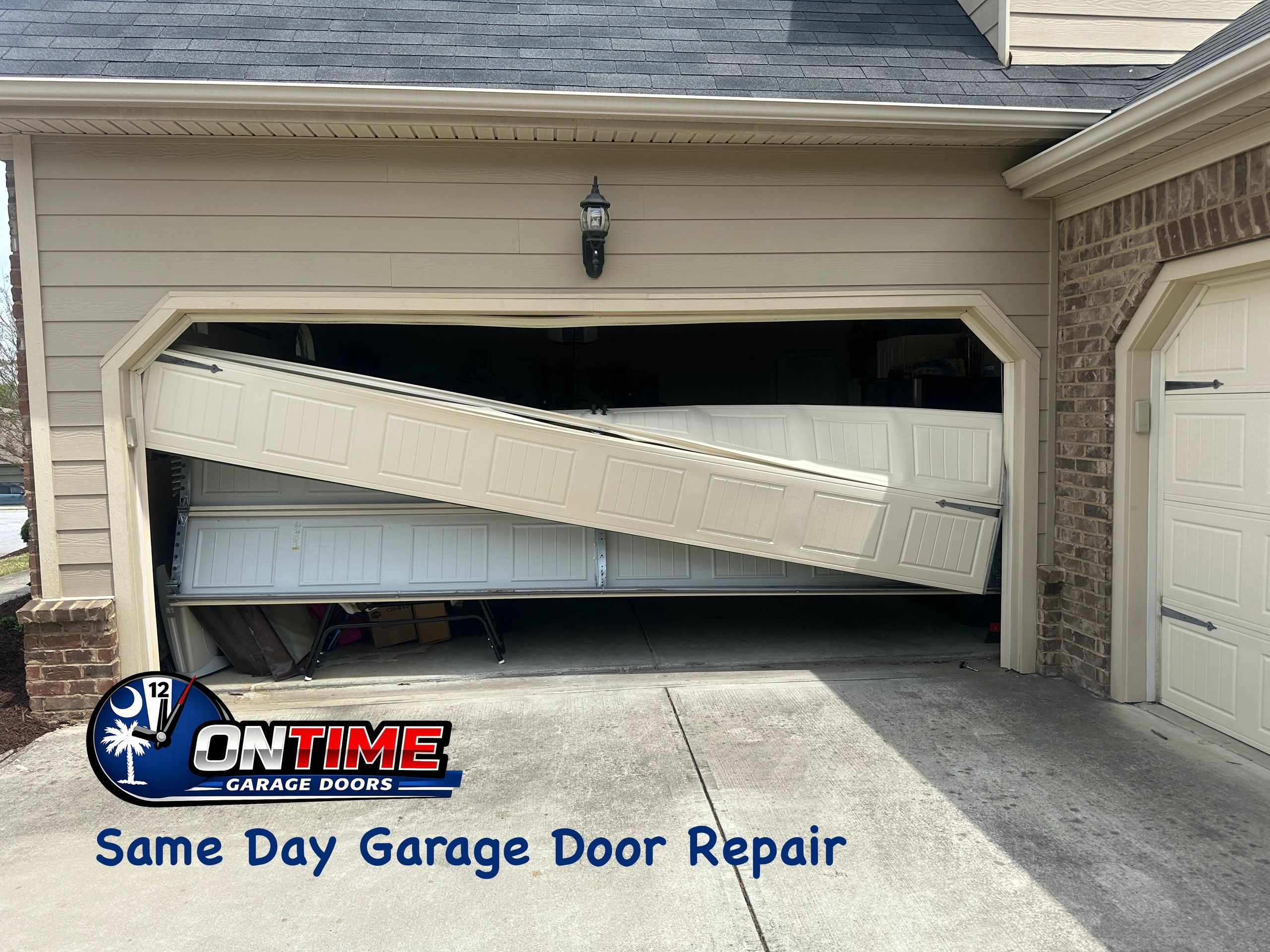 garage door off track