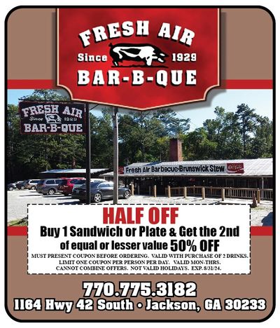 Fresh Air Bar-B-Que coupons jackson ga exclusive coupons only here