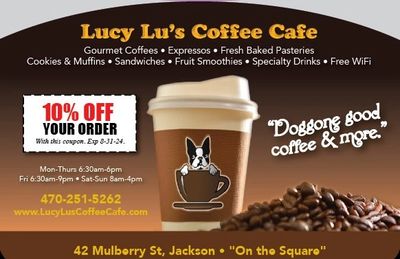 Coffee in Jackson Lucy Lu's
exclusive coupons only here