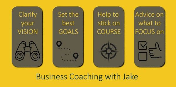 Business Coaching vector showing Vision, Goals, staying on course and Focus wth Jake Business Coach