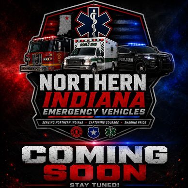 Northern Indiana emergency vehicles promotional graphic.