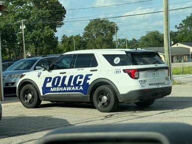 Mishawaka police SUV parked outdoors.