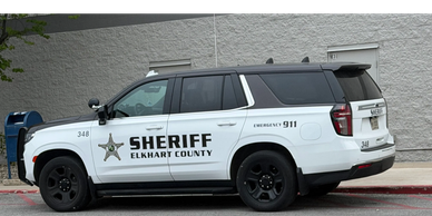 Elkhart County Sheriff SUV parked outdoors.