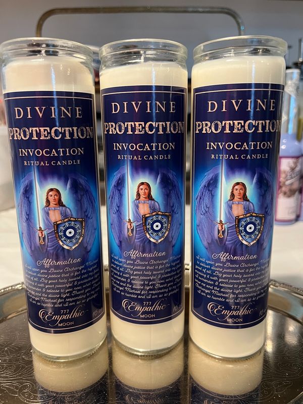 Divine Protection Invocation Ritual Candle 16 Oz. created by Durga Diana