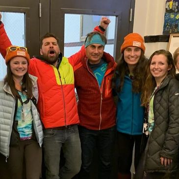 Group photo with the stars of the film Himalayan Ice at the 2020 Michigan Ice Festival