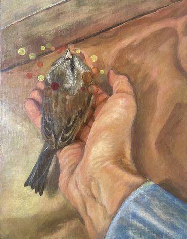 A dizzy bird in hand.