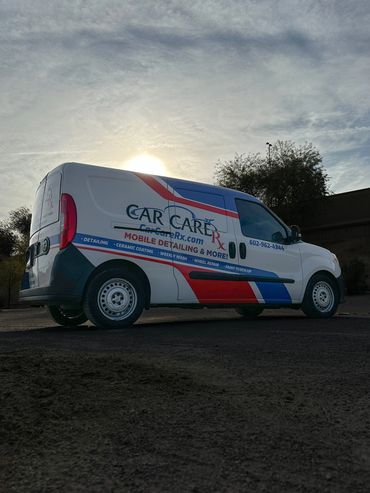 Side view of the Car Care Rx Detailing Van