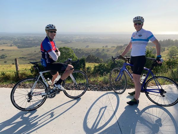 St Helena Lookout with 2 bikes