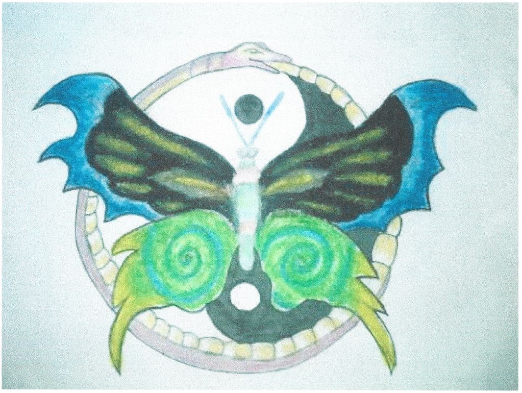 Abstract Piece-
Butterfly, snake, and ying-yang drawings