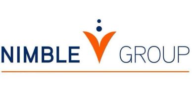 Logo of Nimble Group with stylized orange and blue elements.