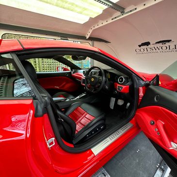 enclosed transport to Spain, Barcelona car transport, Ferrari enclosed Transport Car Transport 