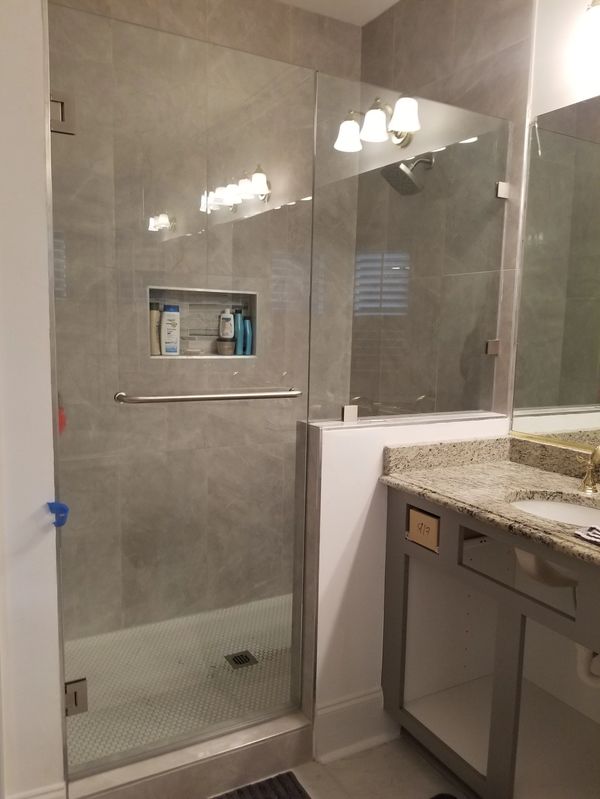 Shower install replace glass