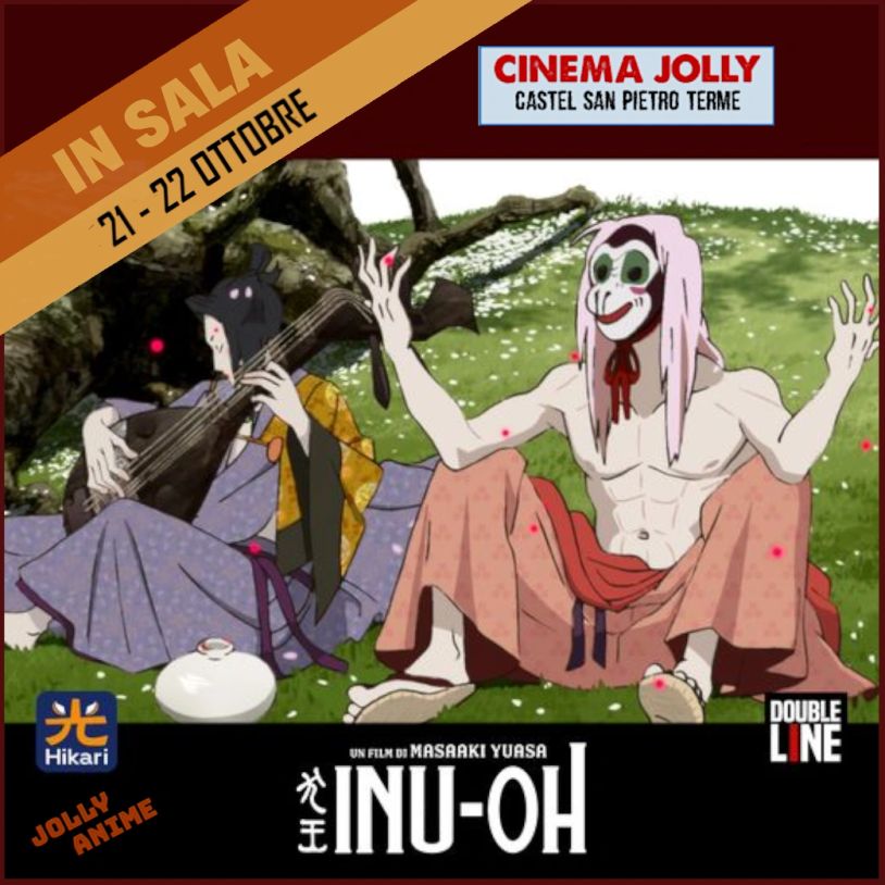 Promotional poster for the anime film INU-OH by Masaaki Yuasa at Cinema Jolly.