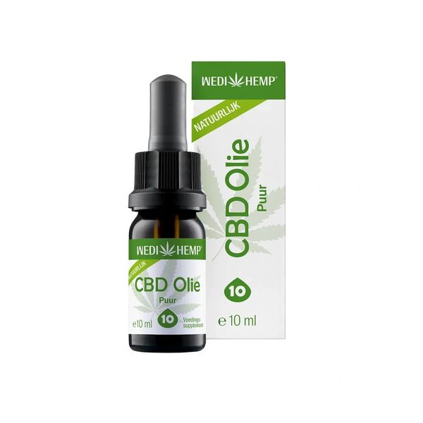 Wedi Hemp CBD oil bottle and packaging, natural 10ml supplement.