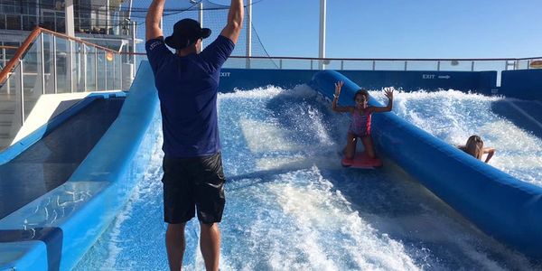 Flowrider lesson on a Royal Caribbean cruise