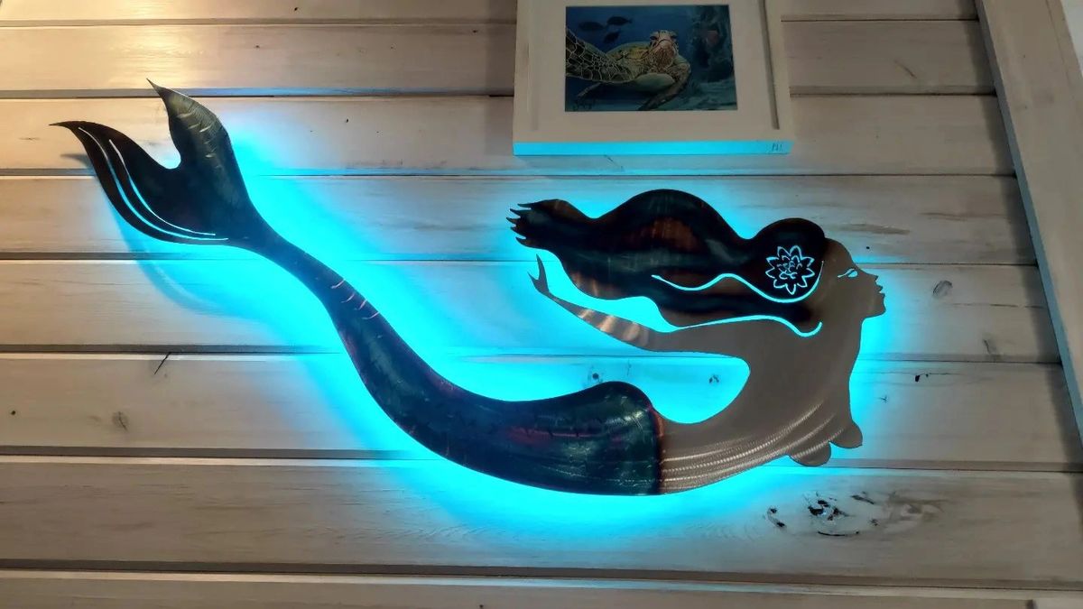 Stainless steel Mermaid Horizontal Metal art decor