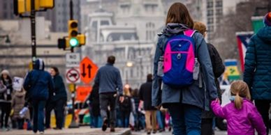 Peaceful march on a Philadelphia street brings social studies to life