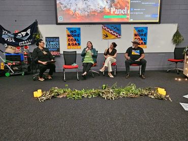 Jayne Christian on panel at Nagana Yarrbayn: The Water Protectors event at WSU. 