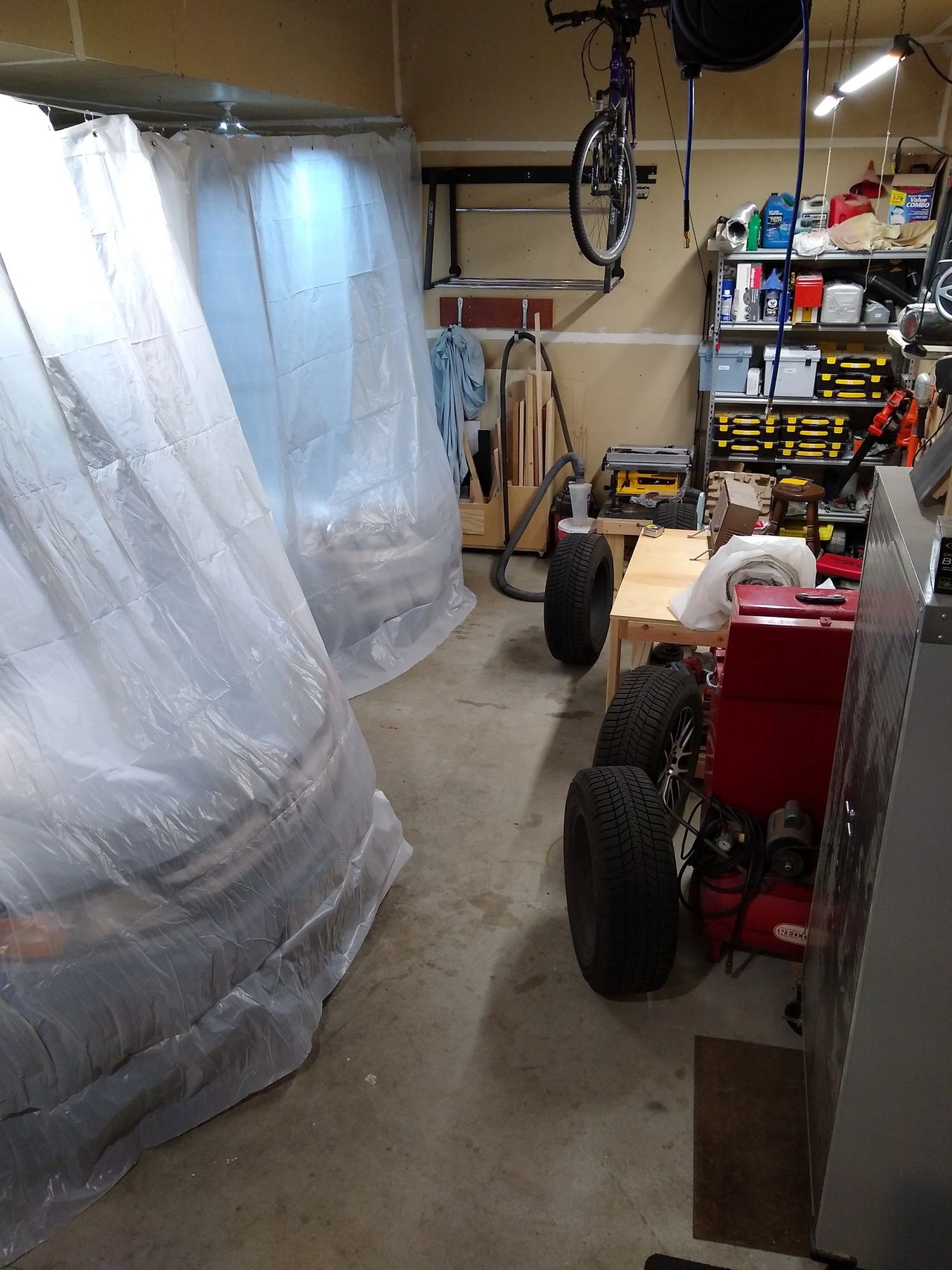 DIY Garage Shop Room Divider Curtain