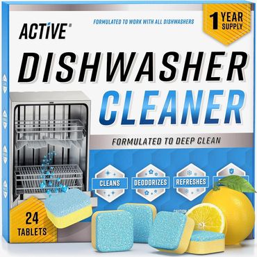 Dishwasher Cleaner And Deodorizer Tablets - 24 Pack Deep Cleaning Pods To Clean Dish Washer Machine