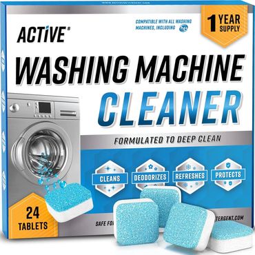 Washing Machine Cleaner 24 Tablets Deep Cleaning Descaler Pods For HE Front Loader & Top Load Washer