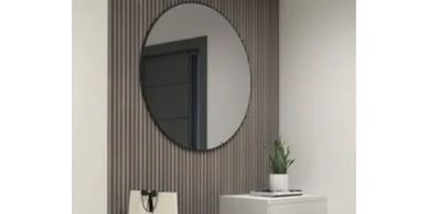 Craft striking headboards or elegant living room walls with these oak-finished slat wall panels.