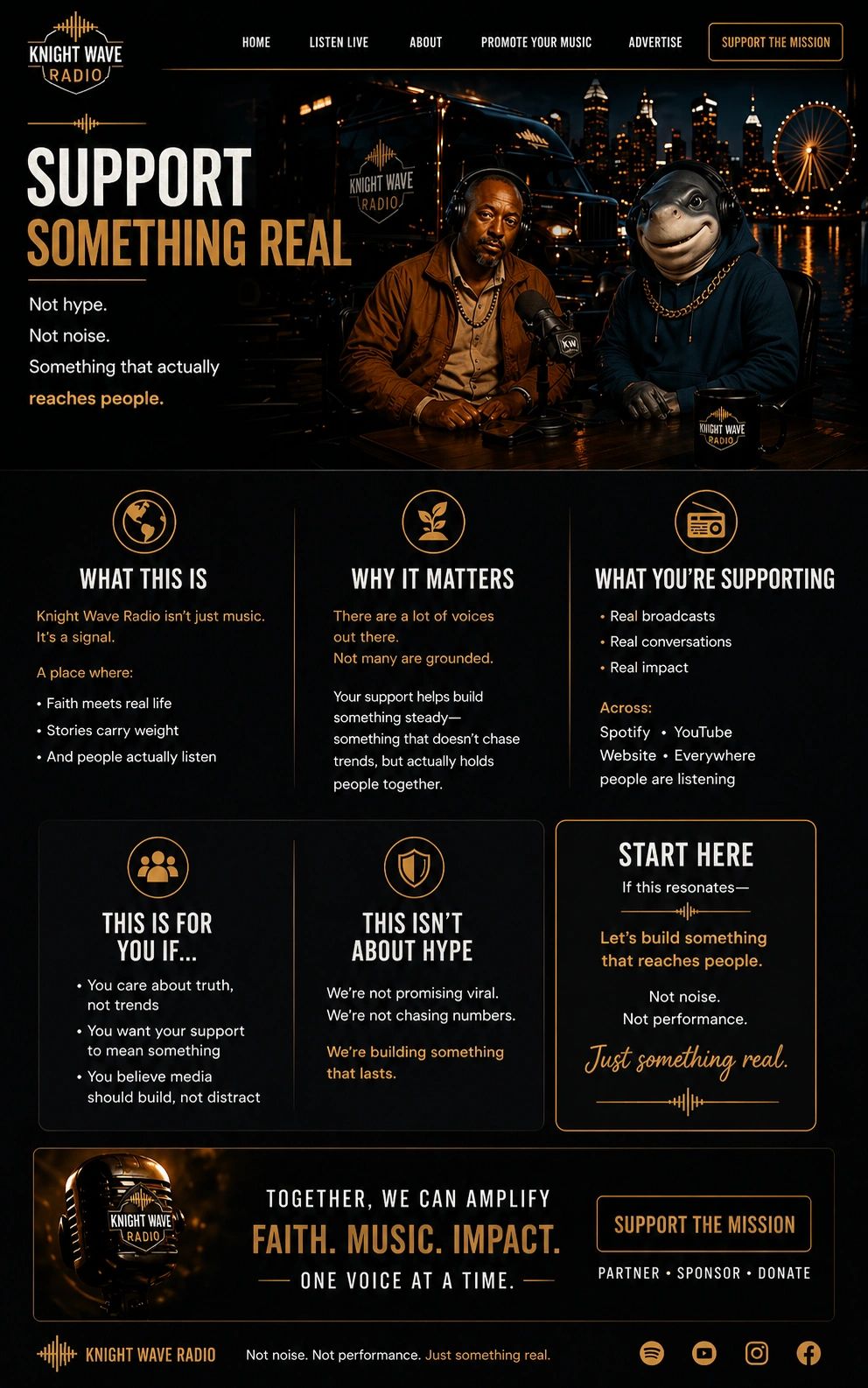 Knight Wave Radio promotes genuine support and real impact in music and media.