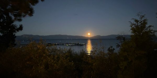 Lake Tahoe blue moon rise