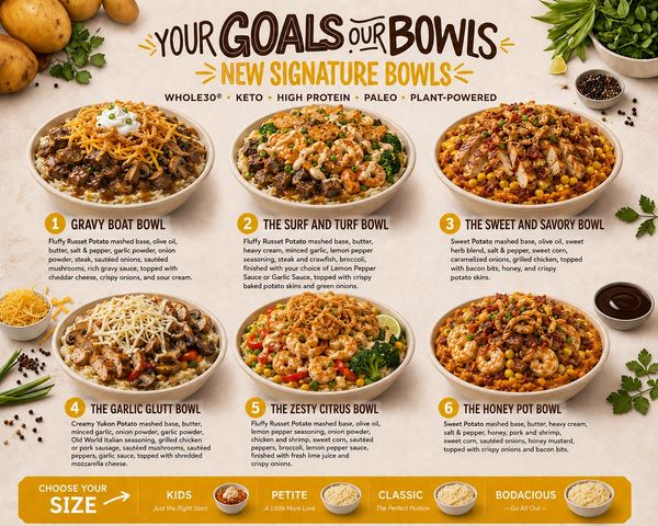Menu of six new signature bowls featuring high-protein, plant-powered meals.