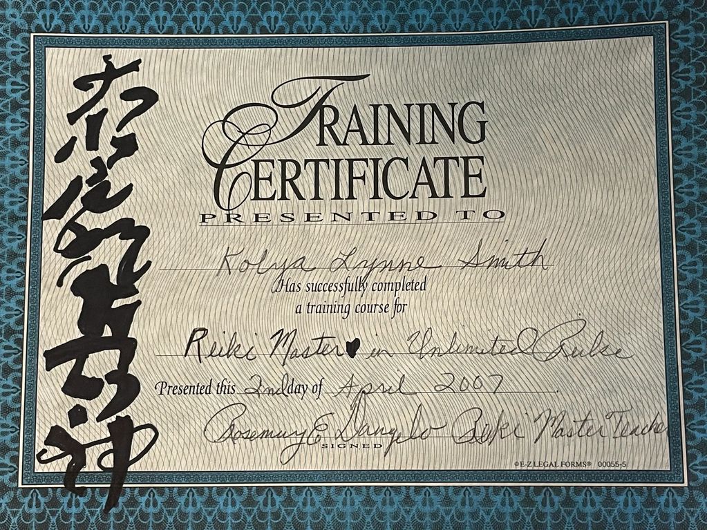 Reiki Masters certification