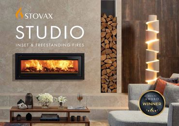 Stovax Studio inset and free standing range of log burning installations Andy Yates Ltd Oxfordshire