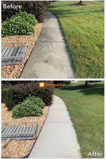 Concrete walkway cleaned with eco-friendly pressure washing in Toms River, NJ.