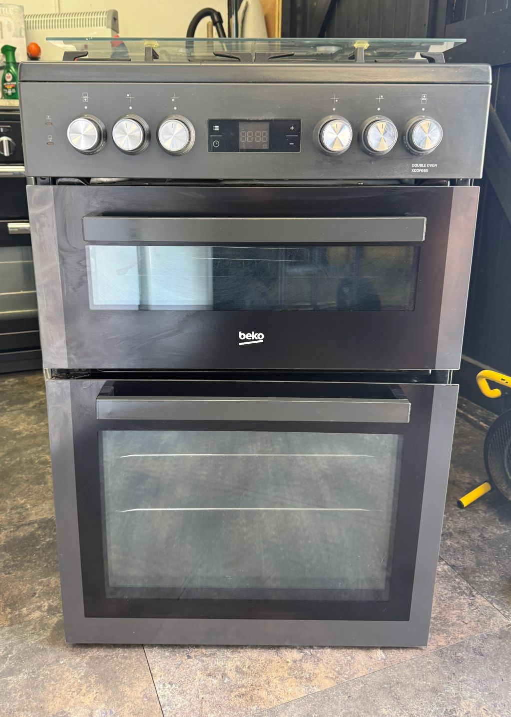 Grey Beko 60cm Double Oven Dual-Fuel Cooker