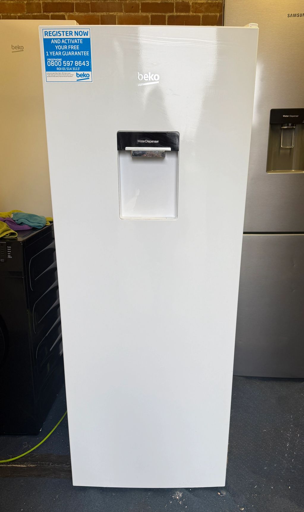 Beko Tall Upright Larder Fridge With Water Dispenser 