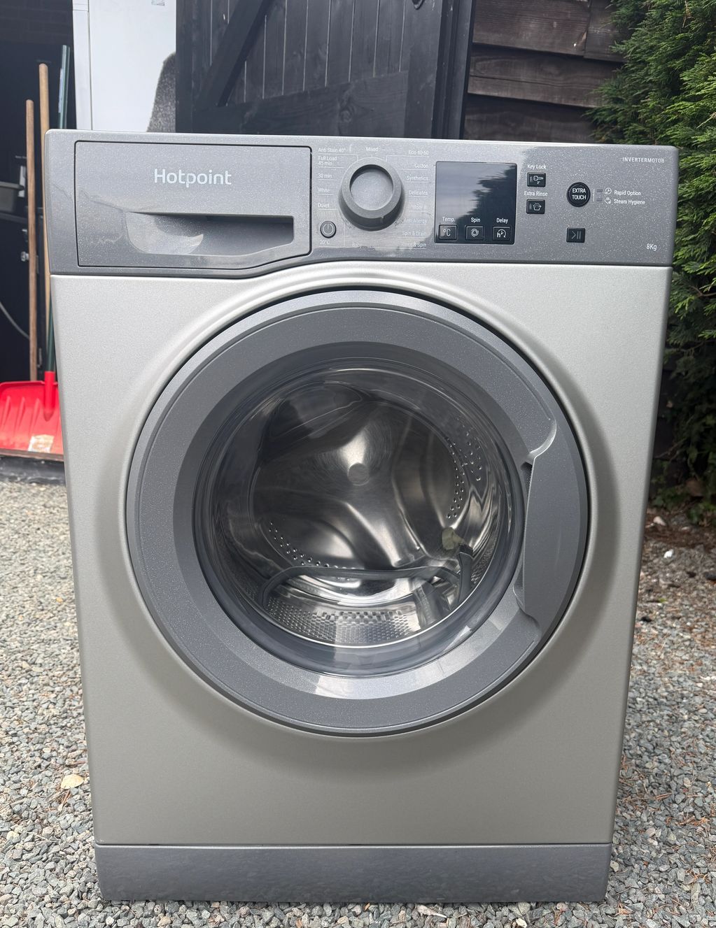 Silver Hotpoint 8kg 1400 RPM Washing Machine 