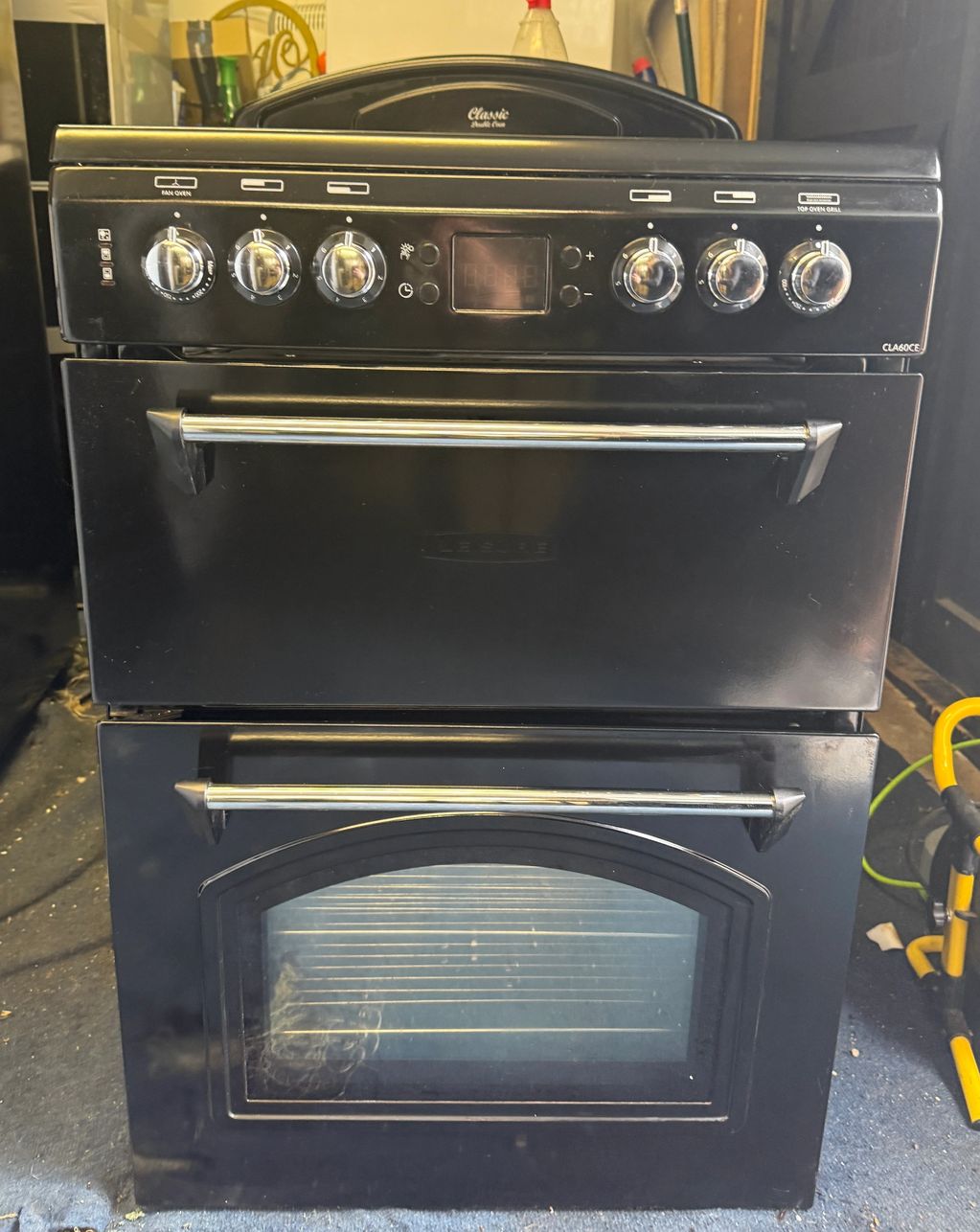 Black Leisure 60cm Double Oven Electric Range Style Cooker