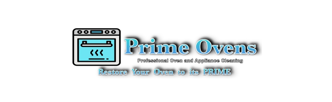 Prime ovens professional kitchen appliance and oven cleaning logo