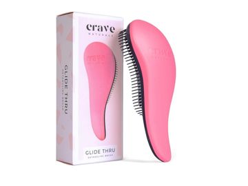 Crave Naturals Glide Thru Detangling Brush for Adults & Kids Hair - Detangler Brush for Natural, Cur