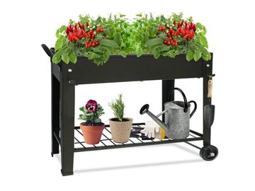 FOYUEE Raised Planter Box with Legs Outdoor Elevated Garden Bed On Wheels for Vegetables Flower Herb