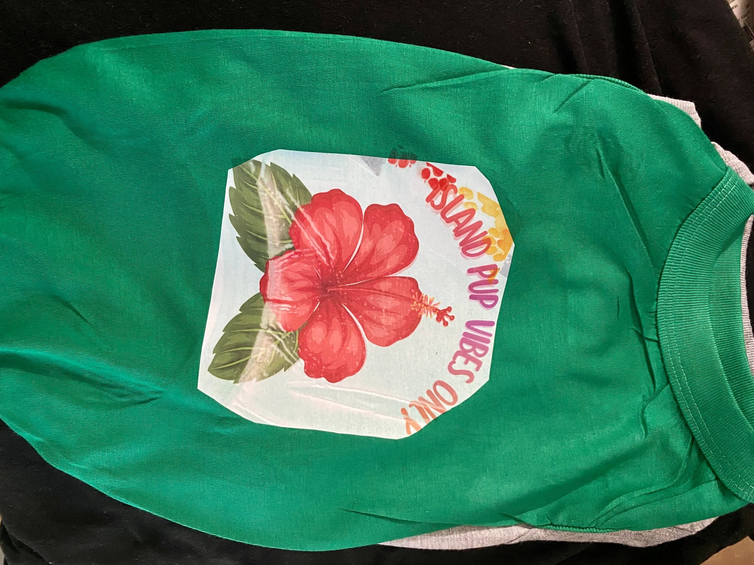 Island Pup Vibes Only- Green - size M