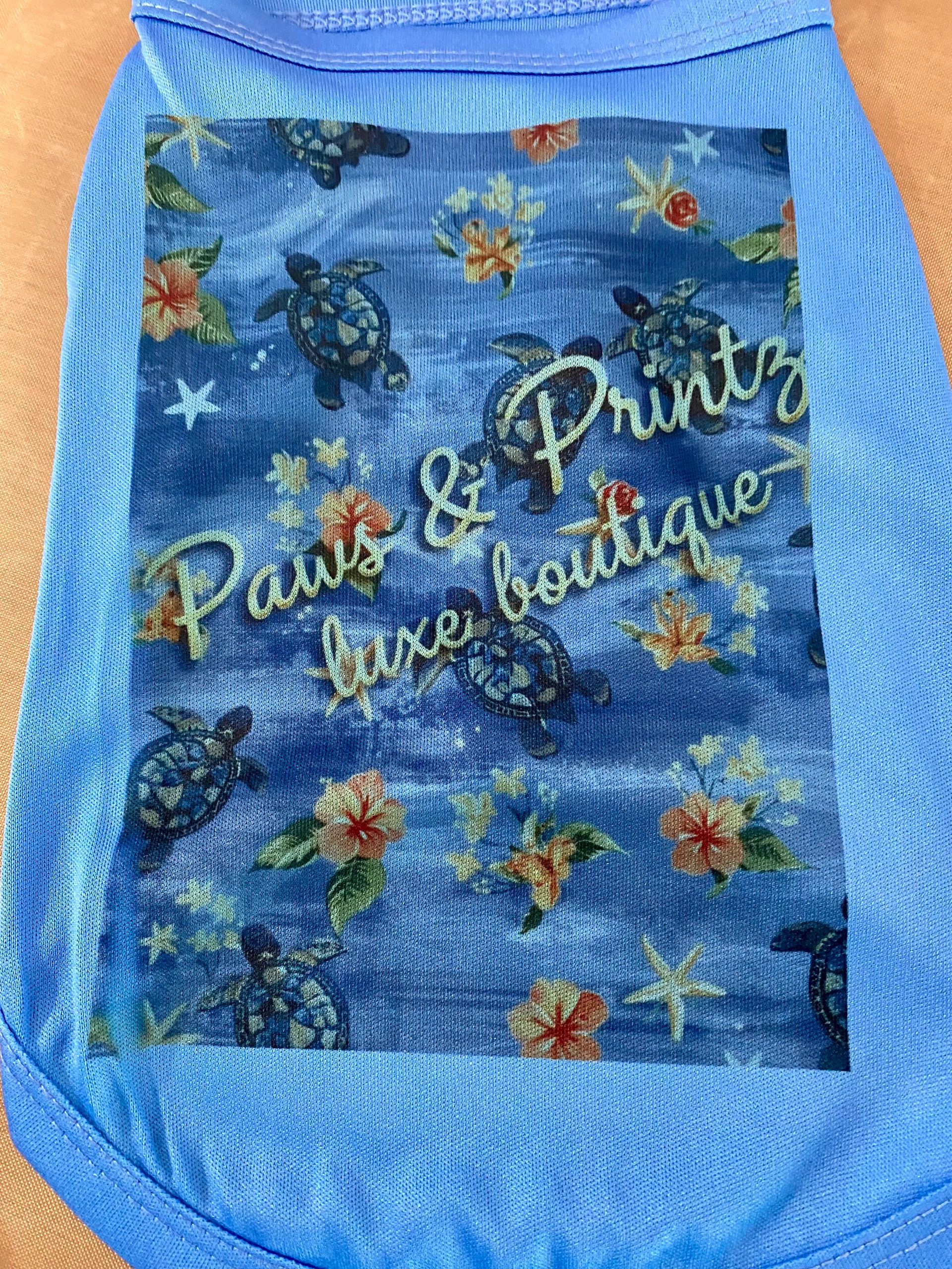 Caribbean Paw Paradise Dog Tee - size small