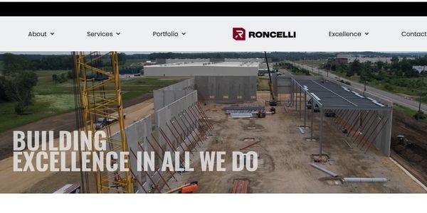Image of a construction company's website homepage.