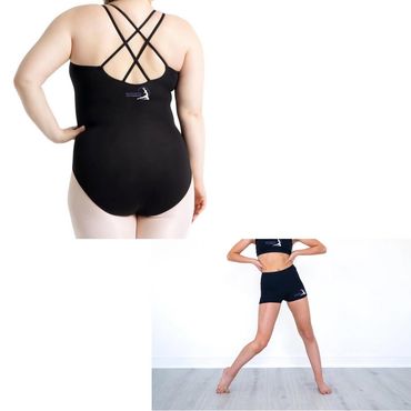 Gym, Tumble, Acro Arts uniform
-Leotard
-Mini shorts