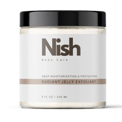Nish Radiant Jelly Exfoliant for deep moisturization and protection in a jar.