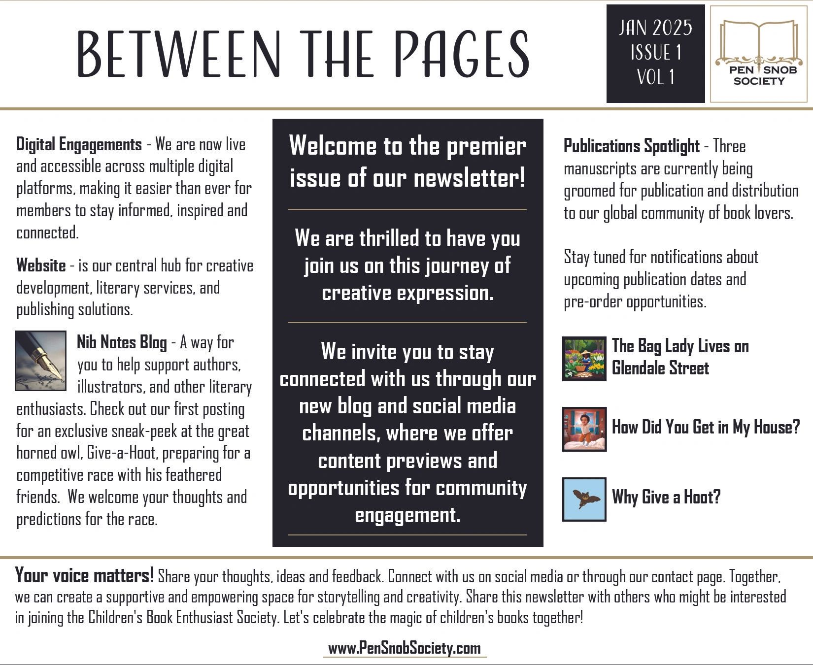 January Issue - Between The Pages Newsletter