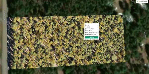 Tree locations on map.