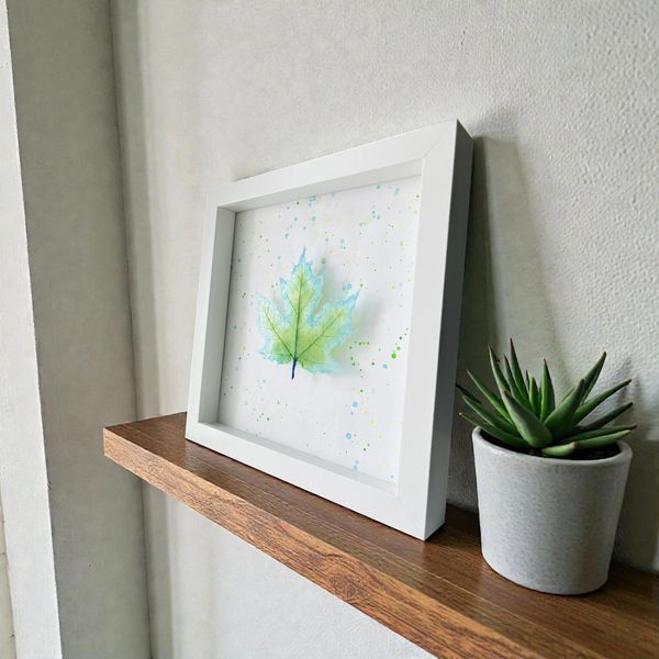 Blue and Green Glass Maple Leaf for the Alberta Summer Games